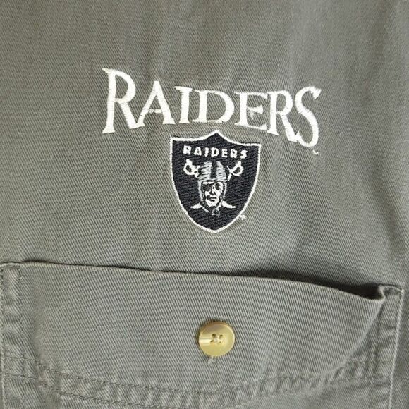 Oakland Raiders Shirt Vintage 90s Los Angeles Las Vegas NFL Football Button Down - Picture 2 of 5